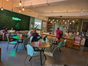 The restaurant area at Plant. Eat. Licious in Bath