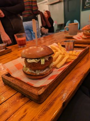 Vegan chicken burger at Plant. Eat. Licious in Bath