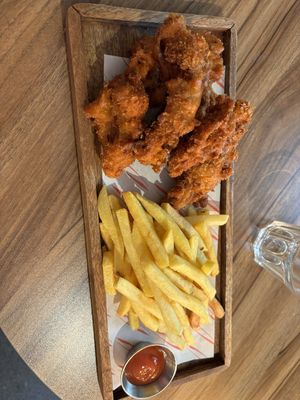 Oyster mushroom wings and chips  at Plant. Eat. Licious in Bath