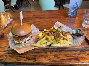 Louisiana chick’n burger  at Plant. Eat. Licious in Bath