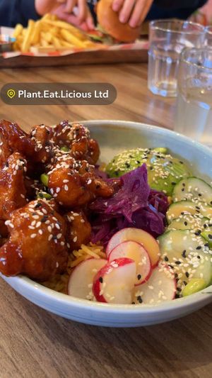 I had the Poke powerhouse, crispy bbq cauliflower. It was delicious!  at Plant. Eat. Licious in Bath