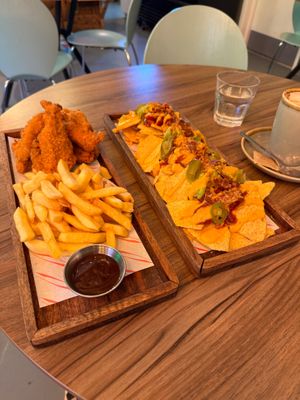 Oyster mushroom wings and nachos!   at Plant. Eat. Licious in Bath