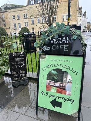 Outside #Veganuary at Plant. Eat. Licious in Bath