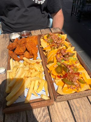 Oyster Mushroom ‘Wings’ and the Nachos  at Plant. Eat. Licious in Bath