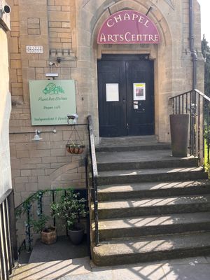 Head down the stairs to the left of the Chapel Arts Centre at Plant. Eat. Licious in Bath