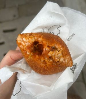 Arancino con melanzane fritte   at Sicilian Goodness - Via Roma in Padua