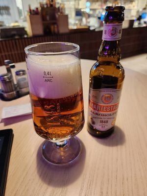 Non alcoholic beer. It was tasty! at Spill Saluhall & Eatery in Kiruna