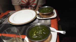 Palak dhingri mutter at Kerala Indian Restaurant in Kyoto