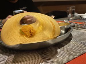 Dosa filling - doesn’t look like much, but it was a decent meal in terms of Japan sizes  #Veganuary at Kerala Indian Restaurant in Kyoto