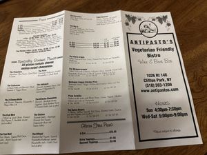 Many of these can be veganized  at Antipasto's in Clifton Park