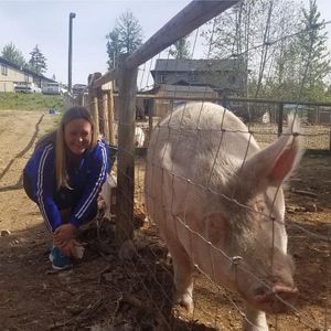 Me and Theo on my first visit to A Home for Hooves. Theo's story captured my attention and I just had to meet him. Little did I know this meeting would change the course of my life at A Home for Hooves Farm Sanctuary in Duncan