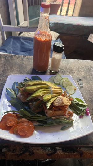 Baked platain  at Café El Mago in Trinidad