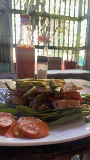 Baked platain  at Café El Mago in Trinidad