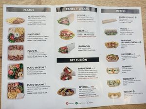 Menu at Beykebap - Centro Comercial Nervión in Sevilla