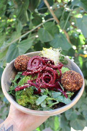 LENTIL BOWL at Aguacate Veggie Bar in Oaxaca