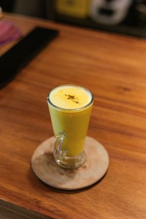 Vegan Golden Milk  at Aguacate Veggie Bar in Oaxaca