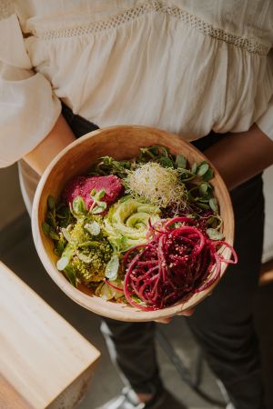 Budha Bowl de Lentejas at Aguacate Veggie Bar in Oaxaca
