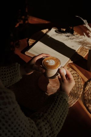 Latte at Aguacate Veggie Bar in Oaxaca