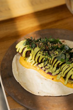 falafel at Aguacate Veggie Bar in Oaxaca