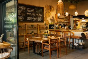 interior at Aguacate Veggie Bar in Oaxaca
