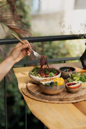 combo brunch at Aguacate Veggie Bar in Oaxaca