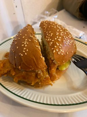 buffalo chicken sandwich at Sunday C&C Eatery in New York City