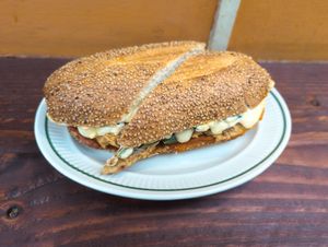 "chicken" sandwich at Sunday C&C Eatery in New York City