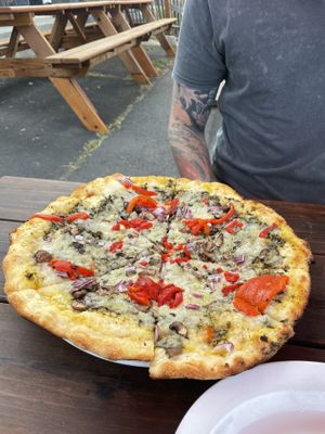 Mushroom pizza   at Drop Bear Brewery in Eugene