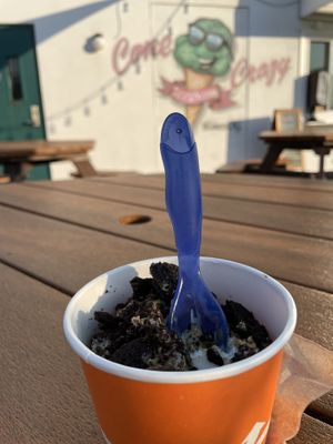 Vanilla with pb sauce and Oreos   at Cone Crazy Ice Cream Shop in Wildwood Crest