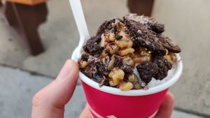 Vegan vanilla with wet walnuts and Oreos at Cone Crazy Ice Cream Shop in Wildwood Crest