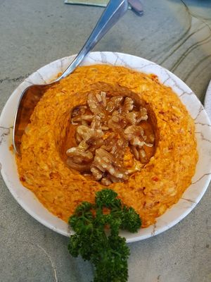 Baba ghanouj with chilli and walnuts at Jbeil  in Enfield