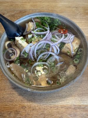 Vegan pho with extra noodles  at Mr Pho in Copenhagen