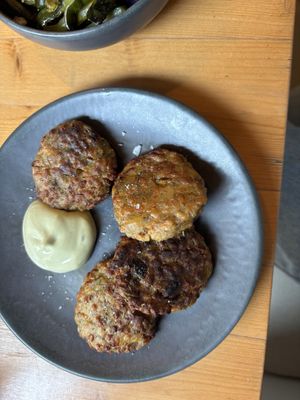 Lentils mini patties with basil mayonaise (very good!)  at GIARDÍ  in Milan