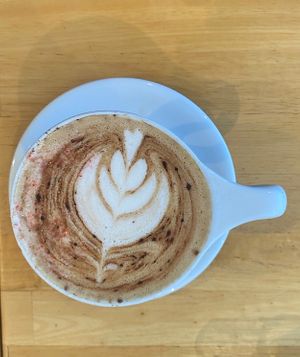 Oat milk peppermint mocha   at Cure Coffeehouse in Norfolk