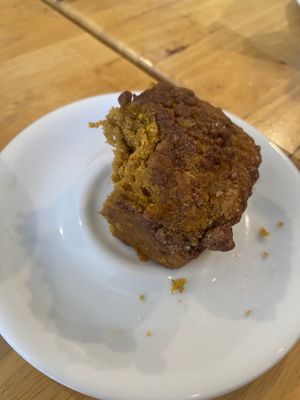 Vegan pumpkin bread   at Cure Coffeehouse in Norfolk