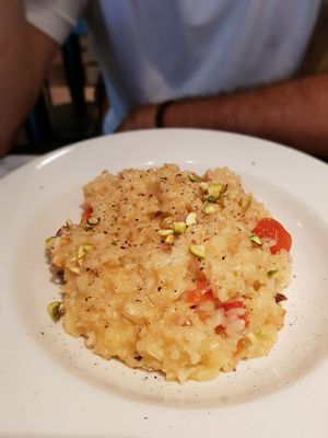 Risotto amb tomàquet i pistatxos at Lady Green Bio-Vegetarian Restaurant in Sitges