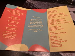 Drinks menu  at Lady Green Bio-Vegetarian Restaurant in Sitges