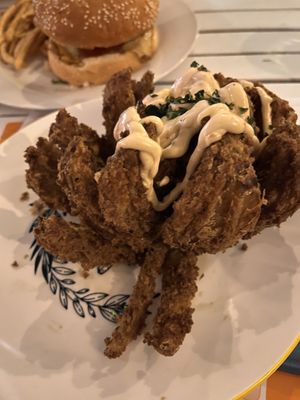 Blooming onion   at Mama B's in Chippendale