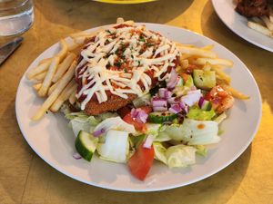 Chicken parma at Mama B's in Chippendale