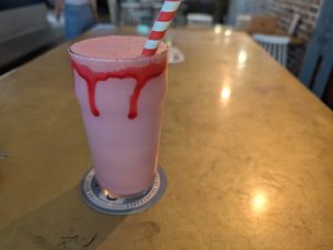 Strawberry Milkshake at Mama B's in Chippendale
