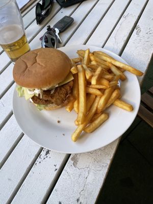 Zinger burger  at Mama B's in Chippendale