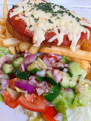 Chicken Parma  at Mama B's in Chippendale