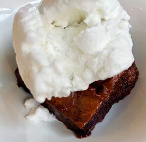 Choc Fudge Brownie & Ice Cream   at Mama B's in Chippendale