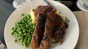 Bangers and mash  at Mama B's in Chippendale