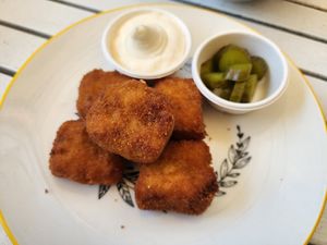 Mac and cheese bites at Mama B's in Chippendale