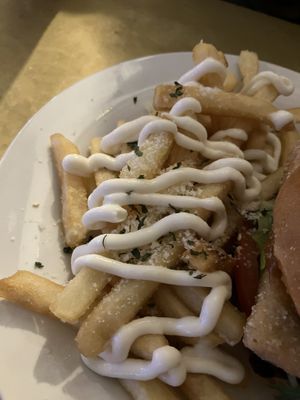 Parmesan loaded fries   at Mama B's in Chippendale