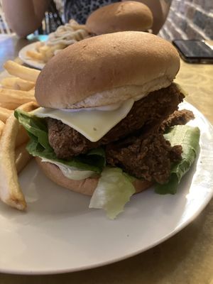 Zinger burger  at Mama B's in Chippendale