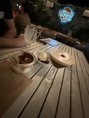 Espresso martini, tiramisu, brownie and limoncello   at Mama B's in Chippendale