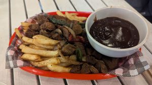 Spice bag $19.00: delicious seasoning, chikn was tasty and crispy, gravy was tasteless (they'd run out of curry sauce) at Mama B's in Chippendale