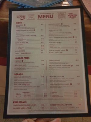 Menu April 2025 at Mama B's in Chippendale